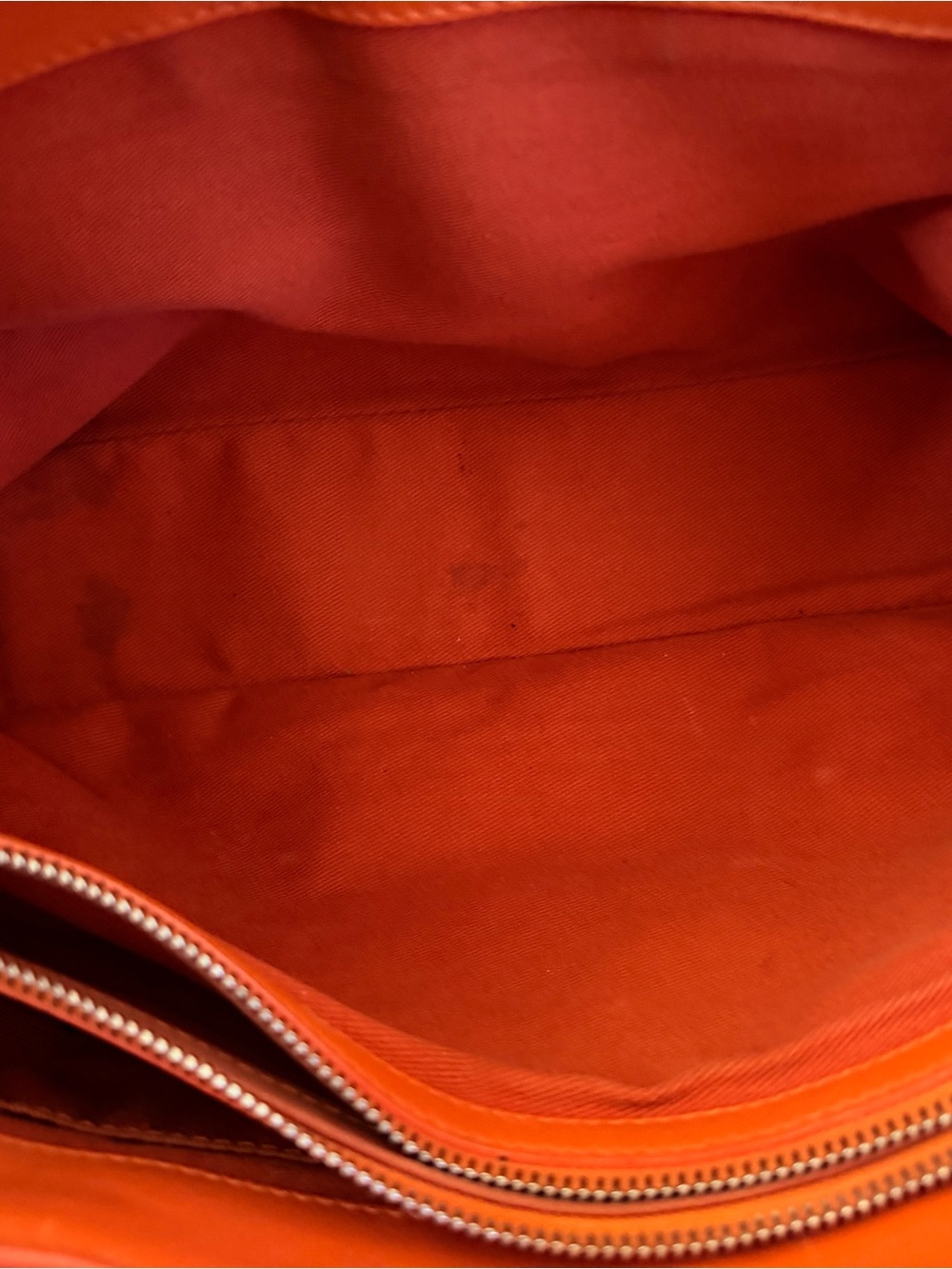 Authentic Vintage Celine Orange Leather Satchel Handbag - Picture 6 of 9